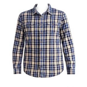 Vans Off The Wall Classic Fit Blue Flannel Plaid Shirt - Size L